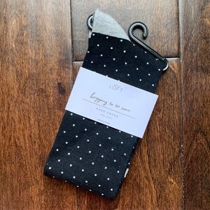 LOFT Black and White Polka Dot Knee Socks New With Tag